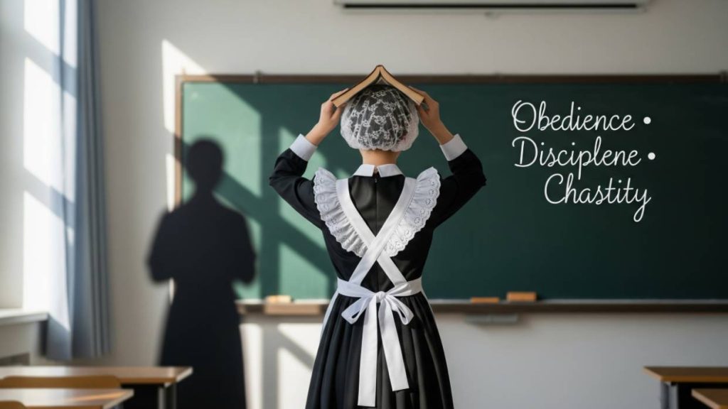 44Non-explicit academy posture training—obedience, discipline and chastity in practice